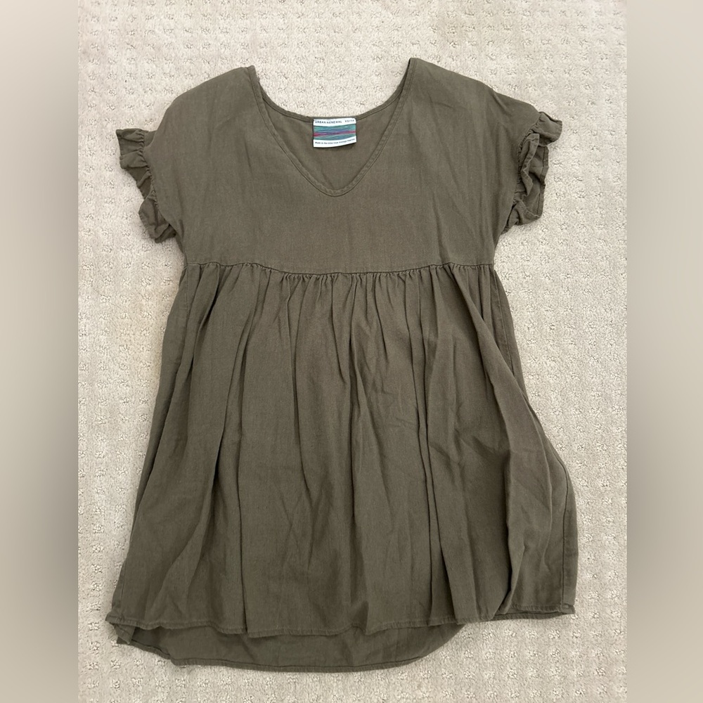 Dark green mini dress
